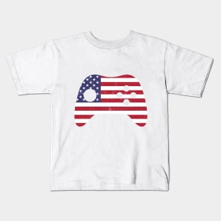 USA Flag Video Game Controller Kids T-Shirt